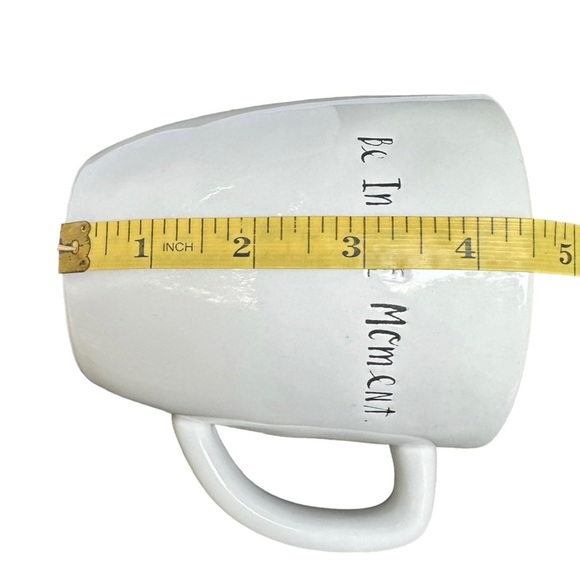 Rae Dunn Be In THE MOmeNt Mug Coffee Tea White with Red Interior Dimples 2017 OG - Picture 13 of 15